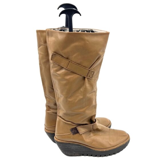 Fly London Shoes - Fly London Slouch Wedge Leather Boots